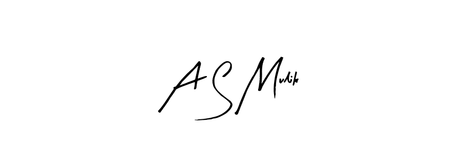 Make a beautiful signature design for name A S Mulik. With this signature (Arty Signature) style, you can create a handwritten signature for free. A S Mulik signature style 8 images and pictures png