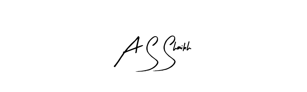 Arty Signature is a professional signature style that is perfect for those who want to add a touch of class to their signature. It is also a great choice for those who want to make their signature more unique. Get A S Shaikh name to fancy signature for free. A S Shaikh signature style 8 images and pictures png