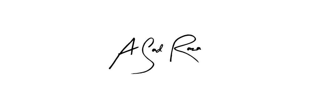 Make a beautiful signature design for name A Sad Raza. With this signature (Arty Signature) style, you can create a handwritten signature for free. A Sad Raza signature style 8 images and pictures png