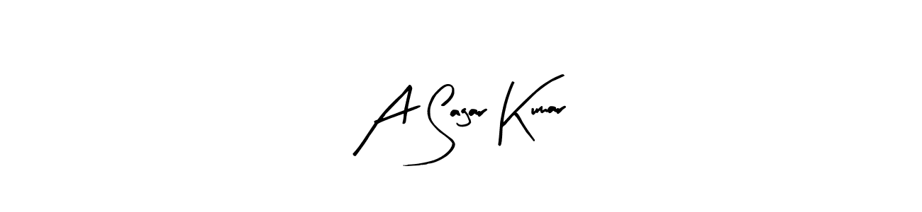 if you are searching for the best signature style for your name A Sagar Kumar. so please give up your signature search. here we have designed multiple signature styles  using Arty Signature. A Sagar Kumar signature style 8 images and pictures png