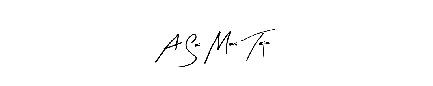 How to make A Sai Mani Teja name signature. Use Arty Signature style for creating short signs online. This is the latest handwritten sign. A Sai Mani Teja signature style 8 images and pictures png