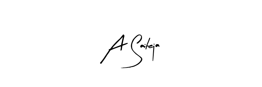 Create a beautiful signature design for name A Saiteja. With this signature (Arty Signature) fonts, you can make a handwritten signature for free. A Saiteja signature style 8 images and pictures png