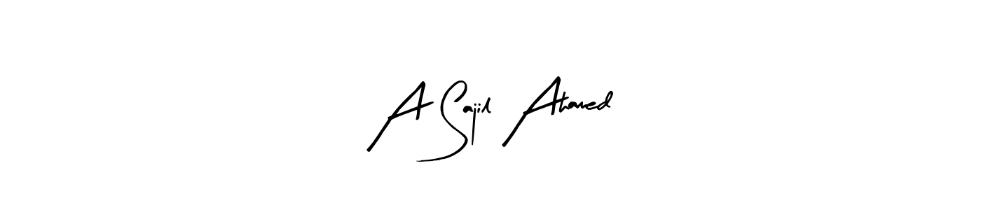 How to Draw A Sajil Ahamed signature style? Arty Signature is a latest design signature styles for name A Sajil Ahamed. A Sajil Ahamed signature style 8 images and pictures png