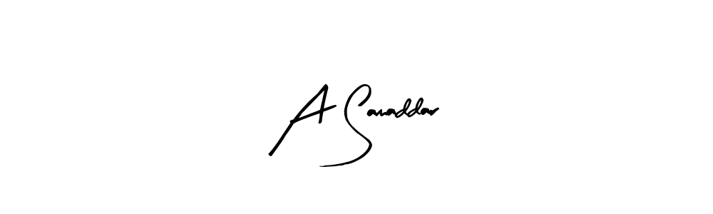 You should practise on your own different ways (Arty Signature) to write your name (A Samaddar) in signature. don't let someone else do it for you. A Samaddar signature style 8 images and pictures png