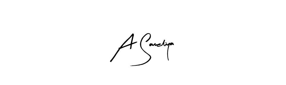 Also You can easily find your signature by using the search form. We will create A Sameliya name handwritten signature images for you free of cost using Arty Signature sign style. A Sameliya signature style 8 images and pictures png