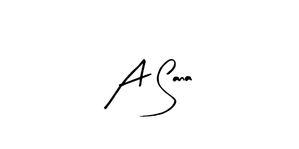 Similarly Arty Signature is the best handwritten signature design. Signature creator online .You can use it as an online autograph creator for name A Sana. A Sana signature style 8 images and pictures png