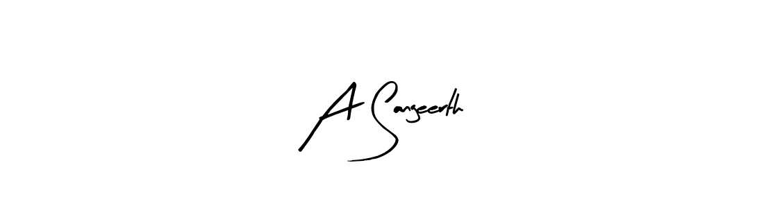 Design your own signature with our free online signature maker. With this signature software, you can create a handwritten (Arty Signature) signature for name A Sangeerth. A Sangeerth signature style 8 images and pictures png