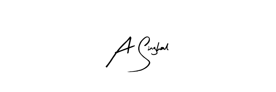 The best way (Arty Signature) to make a short signature is to pick only two or three words in your name. The name A Singhal include a total of six letters. For converting this name. A Singhal signature style 8 images and pictures png