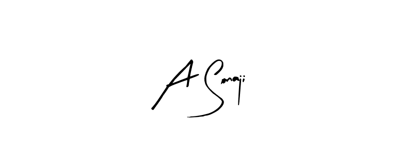 Arty Signature is a professional signature style that is perfect for those who want to add a touch of class to their signature. It is also a great choice for those who want to make their signature more unique. Get A Sonaji name to fancy signature for free. A Sonaji signature style 8 images and pictures png