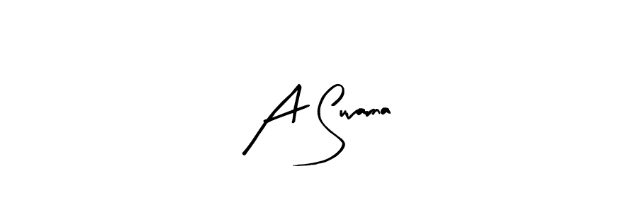 Similarly Arty Signature is the best handwritten signature design. Signature creator online .You can use it as an online autograph creator for name A Suvarna. A Suvarna signature style 8 images and pictures png