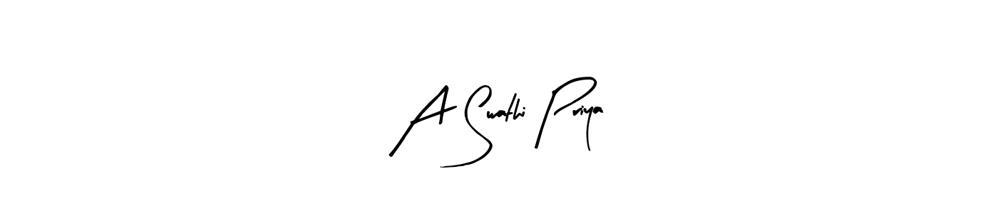 This is the best signature style for the A Swathi Priya name. Also you like these signature font (Arty Signature). Mix name signature. A Swathi Priya signature style 8 images and pictures png