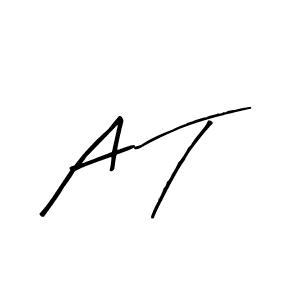 Arty Signature is a professional signature style that is perfect for those who want to add a touch of class to their signature. It is also a great choice for those who want to make their signature more unique. Get A T name to fancy signature for free. A T signature style 8 images and pictures png