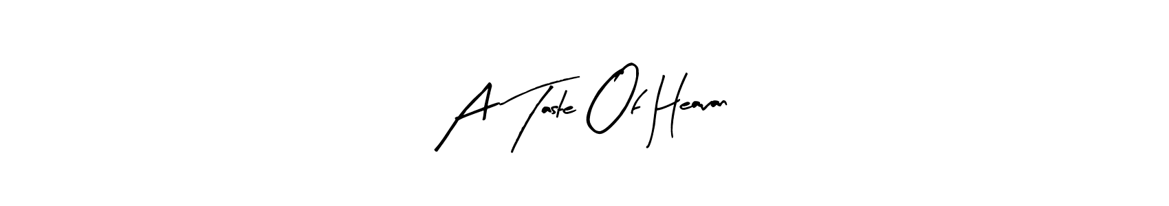 Use a signature maker to create a handwritten signature online. With this signature software, you can design (Arty Signature) your own signature for name A Taste Of Heavan. A Taste Of Heavan signature style 8 images and pictures png