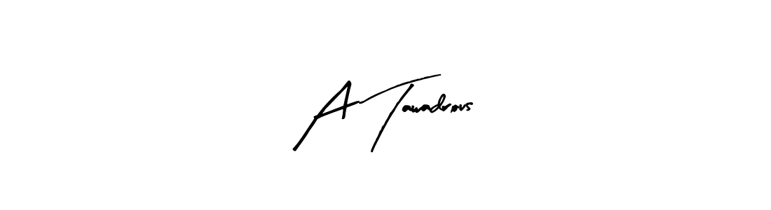 Similarly Arty Signature is the best handwritten signature design. Signature creator online .You can use it as an online autograph creator for name A Tawadrous. A Tawadrous signature style 8 images and pictures png