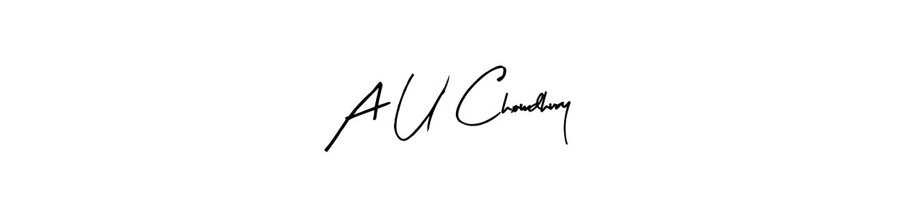 Design your own signature with our free online signature maker. With this signature software, you can create a handwritten (Arty Signature) signature for name A U Chowdhury. A U Chowdhury signature style 8 images and pictures png