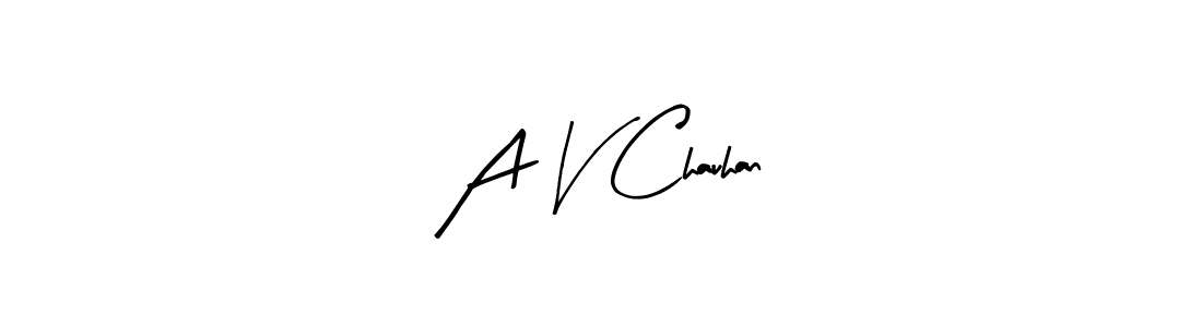 Arty Signature is a professional signature style that is perfect for those who want to add a touch of class to their signature. It is also a great choice for those who want to make their signature more unique. Get A V Chauhan name to fancy signature for free. A V Chauhan signature style 8 images and pictures png