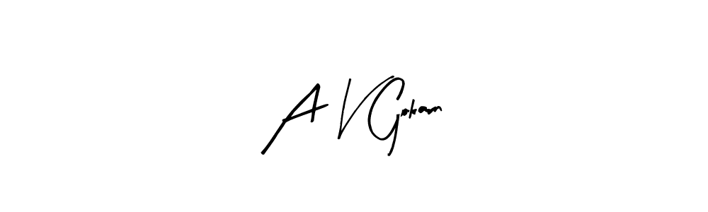 Make a beautiful signature design for name A V Gokarn. With this signature (Arty Signature) style, you can create a handwritten signature for free. A V Gokarn signature style 8 images and pictures png