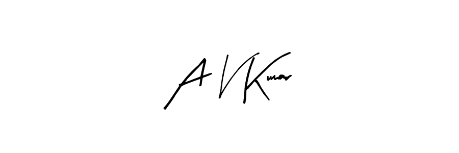 Make a beautiful signature design for name A V Kumar. With this signature (Arty Signature) style, you can create a handwritten signature for free. A V Kumar signature style 8 images and pictures png