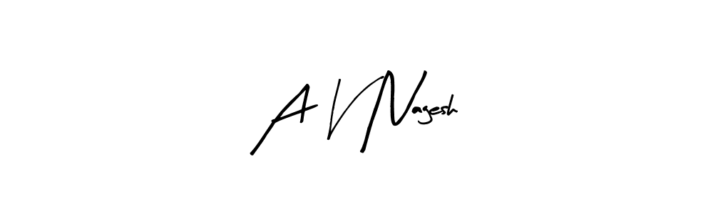 Create a beautiful signature design for name A V Nagesh. With this signature (Arty Signature) fonts, you can make a handwritten signature for free. A V Nagesh signature style 8 images and pictures png