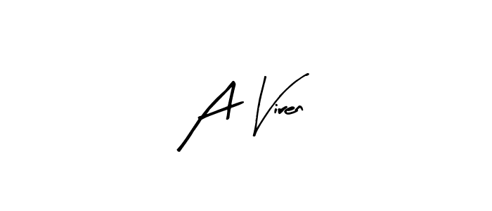 Similarly Arty Signature is the best handwritten signature design. Signature creator online .You can use it as an online autograph creator for name A Viren. A Viren signature style 8 images and pictures png