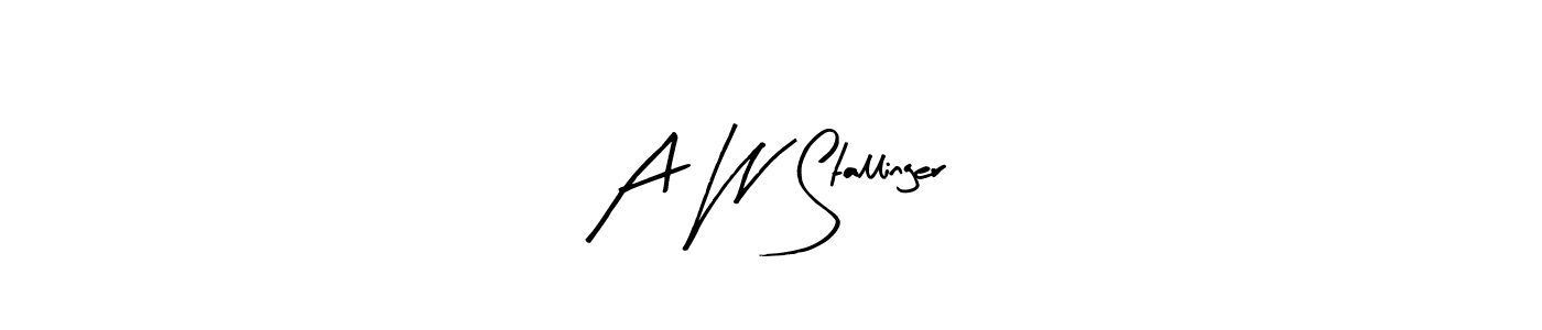 Design your own signature with our free online signature maker. With this signature software, you can create a handwritten (Arty Signature) signature for name A W Stallinger. A W Stallinger signature style 8 images and pictures png