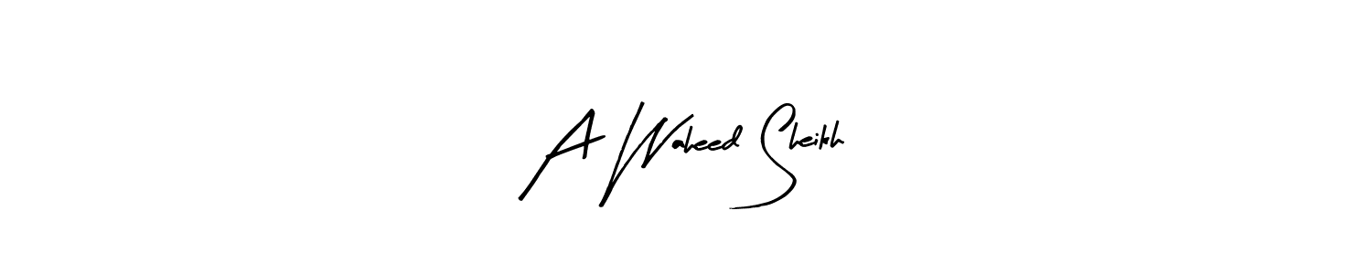 Similarly Arty Signature is the best handwritten signature design. Signature creator online .You can use it as an online autograph creator for name A Waheed Sheikh. A Waheed Sheikh signature style 8 images and pictures png