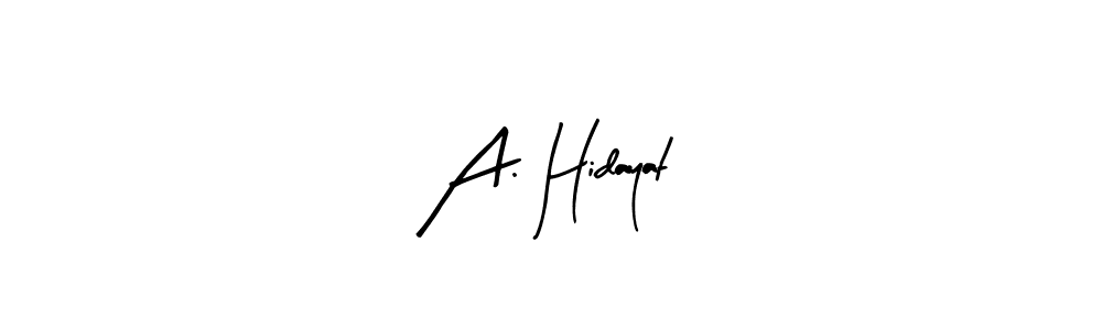 Create a beautiful signature design for name A. Hidayat. With this signature (Arty Signature) fonts, you can make a handwritten signature for free. A. Hidayat signature style 8 images and pictures png