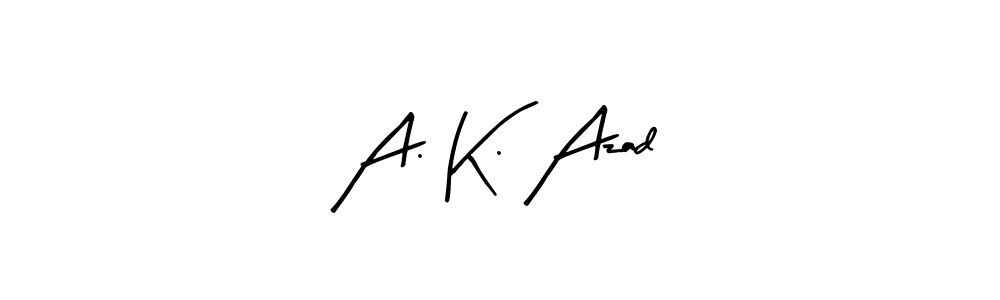 Design your own signature with our free online signature maker. With this signature software, you can create a handwritten (Arty Signature) signature for name A. K. Azad. A. K. Azad signature style 8 images and pictures png