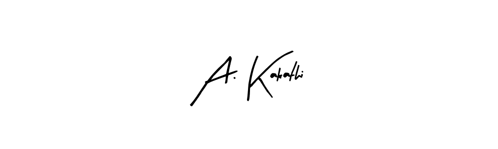 if you are searching for the best signature style for your name A. Kakathi. so please give up your signature search. here we have designed multiple signature styles  using Arty Signature. A. Kakathi signature style 8 images and pictures png