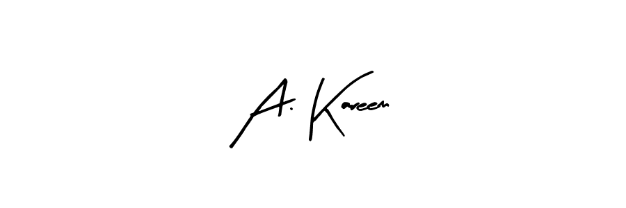 How to make A. Kareem name signature. Use Arty Signature style for creating short signs online. This is the latest handwritten sign. A. Kareem signature style 8 images and pictures png