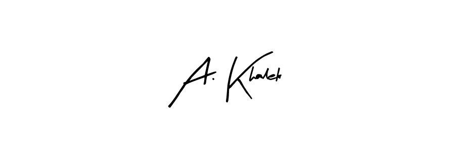 Design your own signature with our free online signature maker. With this signature software, you can create a handwritten (Arty Signature) signature for name A. Khalek. A. Khalek signature style 8 images and pictures png