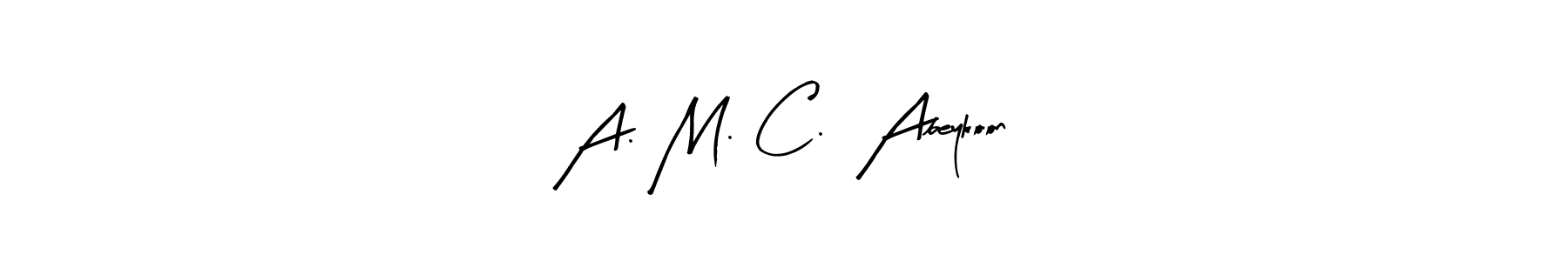 Make a beautiful signature design for name A. M. C.  Abeykoon. With this signature (Arty Signature) style, you can create a handwritten signature for free. A. M. C.  Abeykoon signature style 8 images and pictures png