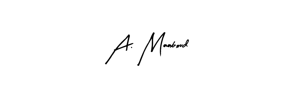 You should practise on your own different ways (Arty Signature) to write your name (A. Maaboud) in signature. don't let someone else do it for you. A. Maaboud signature style 8 images and pictures png