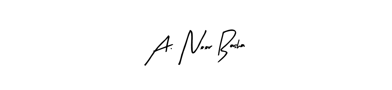 The best way (Arty Signature) to make a short signature is to pick only two or three words in your name. The name A. Noor Basha include a total of six letters. For converting this name. A. Noor Basha signature style 8 images and pictures png