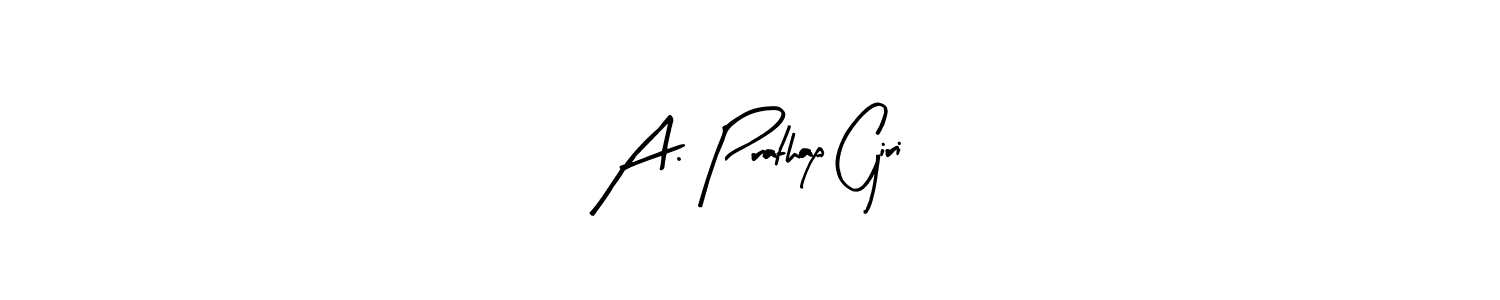 Use a signature maker to create a handwritten signature online. With this signature software, you can design (Arty Signature) your own signature for name A. Prathap Giri. A. Prathap Giri signature style 8 images and pictures png