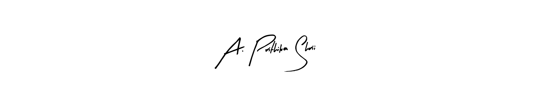 Arty Signature is a professional signature style that is perfect for those who want to add a touch of class to their signature. It is also a great choice for those who want to make their signature more unique. Get A. Prithika Shrii name to fancy signature for free. A. Prithika Shrii signature style 8 images and pictures png