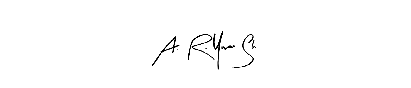 Use a signature maker to create a handwritten signature online. With this signature software, you can design (Arty Signature) your own signature for name A. R. Yuvan Sh. A. R. Yuvan Sh signature style 8 images and pictures png