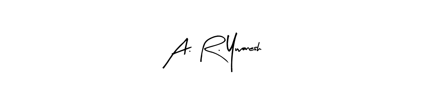 You should practise on your own different ways (Arty Signature) to write your name (A. R. Yuvanesh) in signature. don't let someone else do it for you. A. R. Yuvanesh signature style 8 images and pictures png