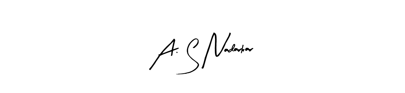 A. S Nadarkar stylish signature style. Best Handwritten Sign (Arty Signature) for my name. Handwritten Signature Collection Ideas for my name A. S Nadarkar. A. S Nadarkar signature style 8 images and pictures png