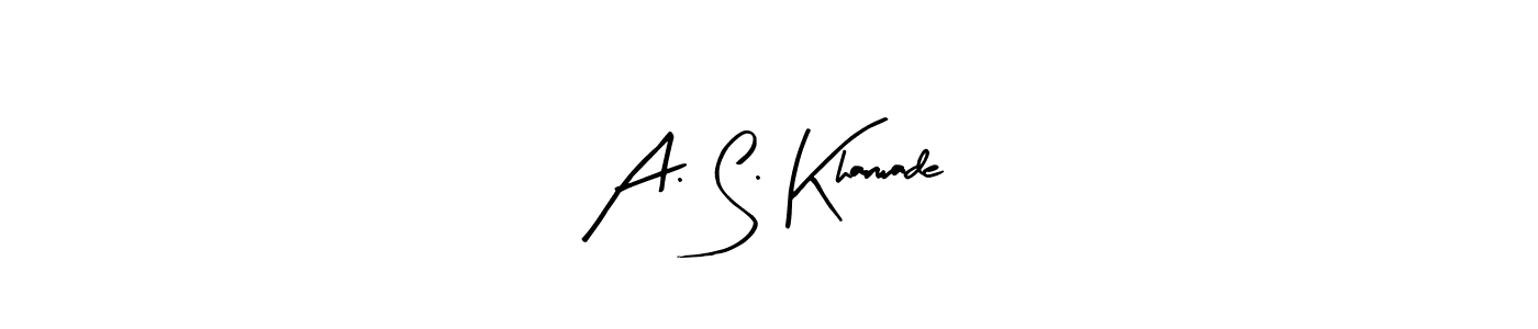 if you are searching for the best signature style for your name A. S. Kharwade. so please give up your signature search. here we have designed multiple signature styles  using Arty Signature. A. S. Kharwade signature style 8 images and pictures png