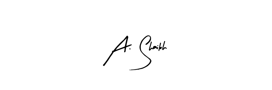 Similarly Arty Signature is the best handwritten signature design. Signature creator online .You can use it as an online autograph creator for name A. Shaikh. A. Shaikh signature style 8 images and pictures png