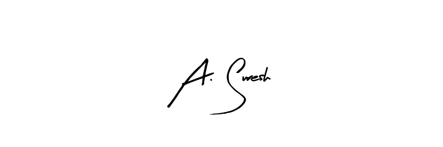Similarly Arty Signature is the best handwritten signature design. Signature creator online .You can use it as an online autograph creator for name A. Suresh. A. Suresh signature style 8 images and pictures png