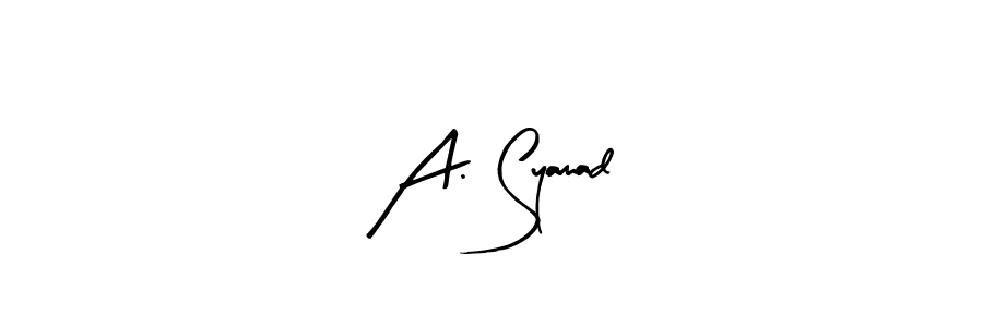 You should practise on your own different ways (Arty Signature) to write your name (A. Syamad) in signature. don't let someone else do it for you. A. Syamad signature style 8 images and pictures png