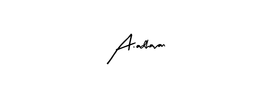 Arty Signature is a professional signature style that is perfect for those who want to add a touch of class to their signature. It is also a great choice for those who want to make their signature more unique. Get A.adhavan name to fancy signature for free. A.adhavan signature style 8 images and pictures png