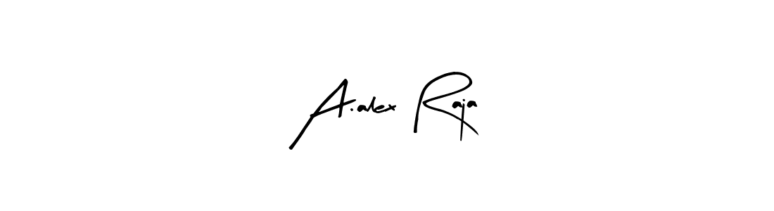 Arty Signature is a professional signature style that is perfect for those who want to add a touch of class to their signature. It is also a great choice for those who want to make their signature more unique. Get A.alex Raja name to fancy signature for free. A.alex Raja signature style 8 images and pictures png