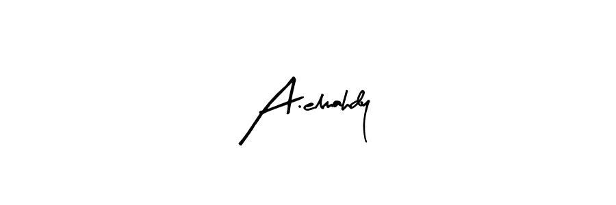 How to make A.elmahdy name signature. Use Arty Signature style for creating short signs online. This is the latest handwritten sign. A.elmahdy signature style 8 images and pictures png