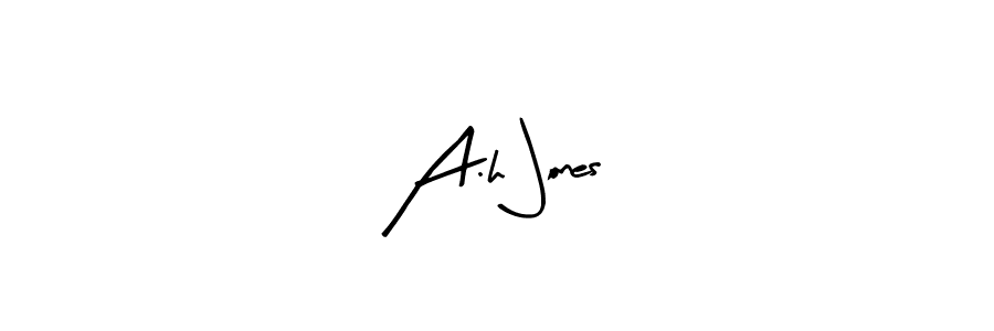 How to make A.h Jones name signature. Use Arty Signature style for creating short signs online. This is the latest handwritten sign. A.h Jones signature style 8 images and pictures png