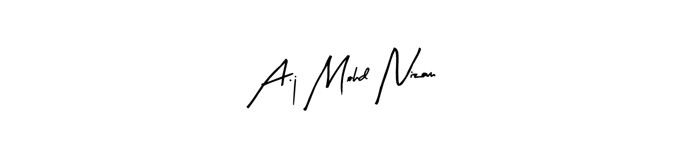 Make a beautiful signature design for name A.j Mohd Nizam. With this signature (Arty Signature) style, you can create a handwritten signature for free. A.j Mohd Nizam signature style 8 images and pictures png