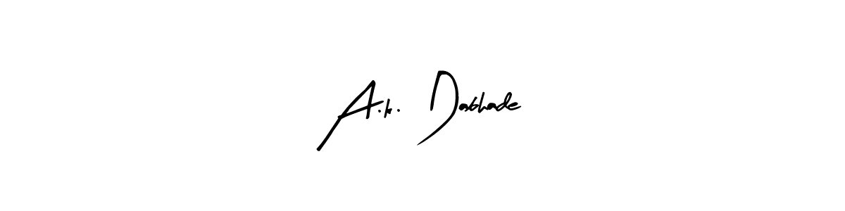 Make a beautiful signature design for name A.k. Dabhade. With this signature (Arty Signature) style, you can create a handwritten signature for free. A.k. Dabhade signature style 8 images and pictures png