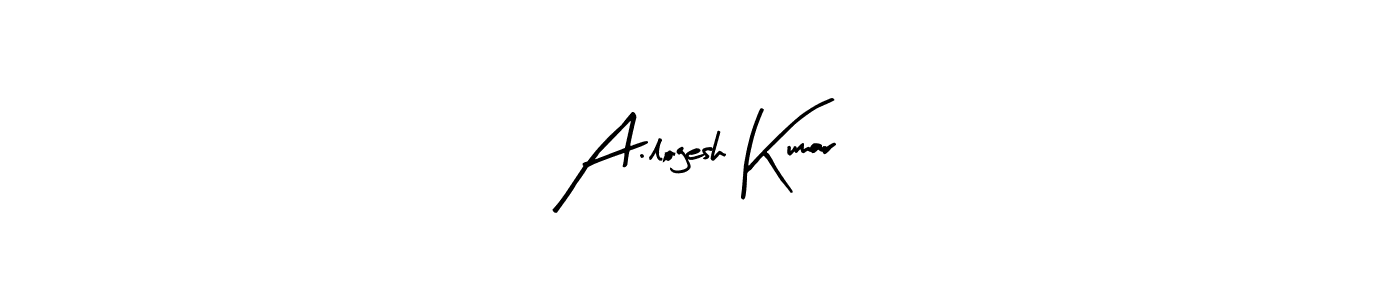 Similarly Arty Signature is the best handwritten signature design. Signature creator online .You can use it as an online autograph creator for name A.logesh Kumar. A.logesh Kumar signature style 8 images and pictures png